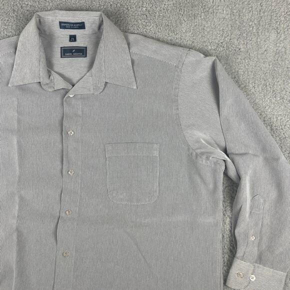 Daniel Hechter Men's 17.5-32/33 Blue 100% Polyester Long Sleeve Button Up Shirt - Picture 6 of 16